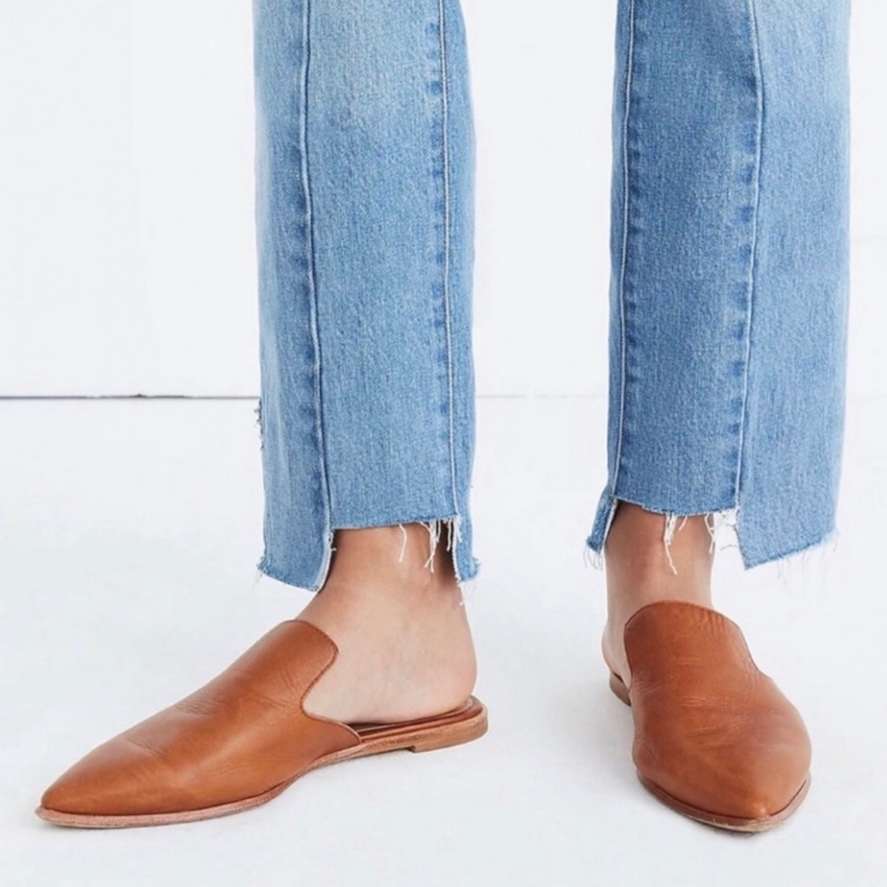 Women's Brown Leather Mules